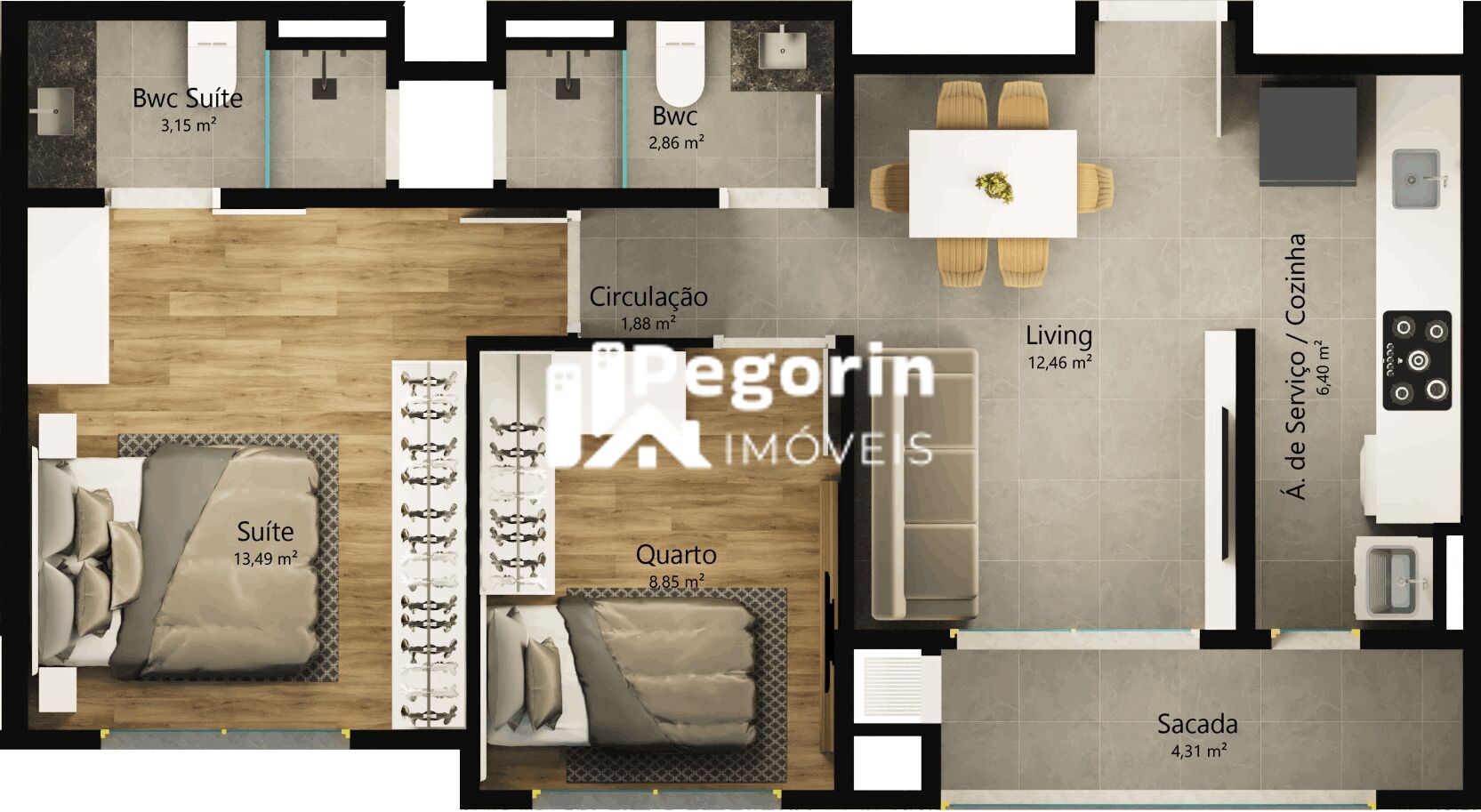 Apartamento, 2 quartos, 62 m² - Foto 14