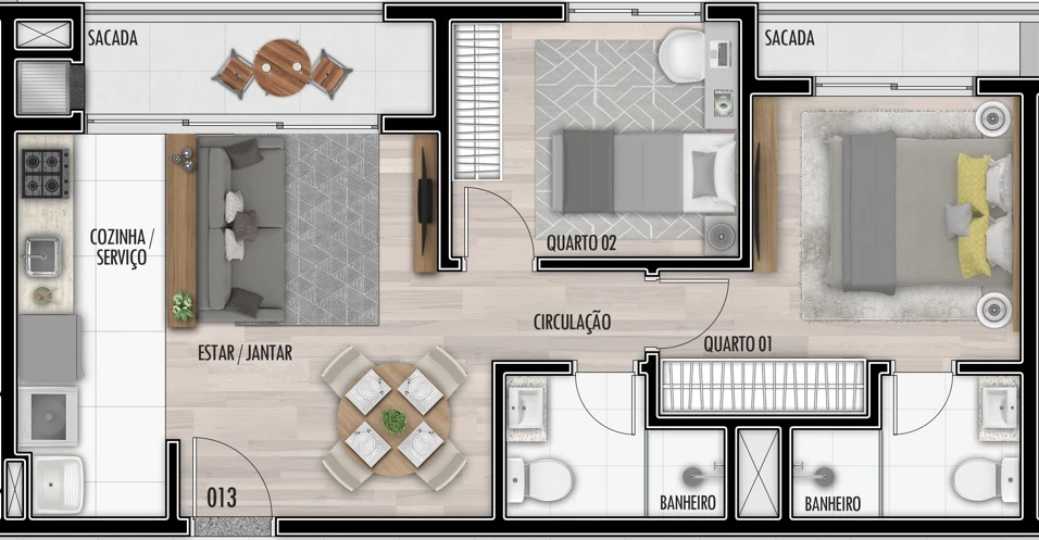 Apartamento, 3 quartos, 58 m² - Foto 19