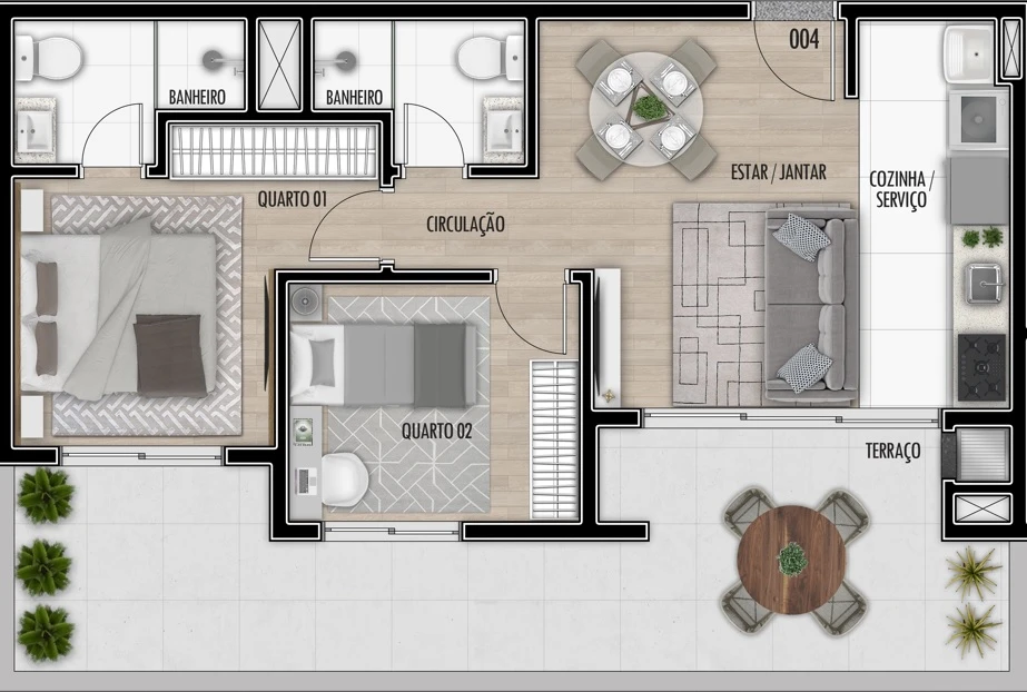 Apartamento, 3 quartos, 58 m² - Foto 21