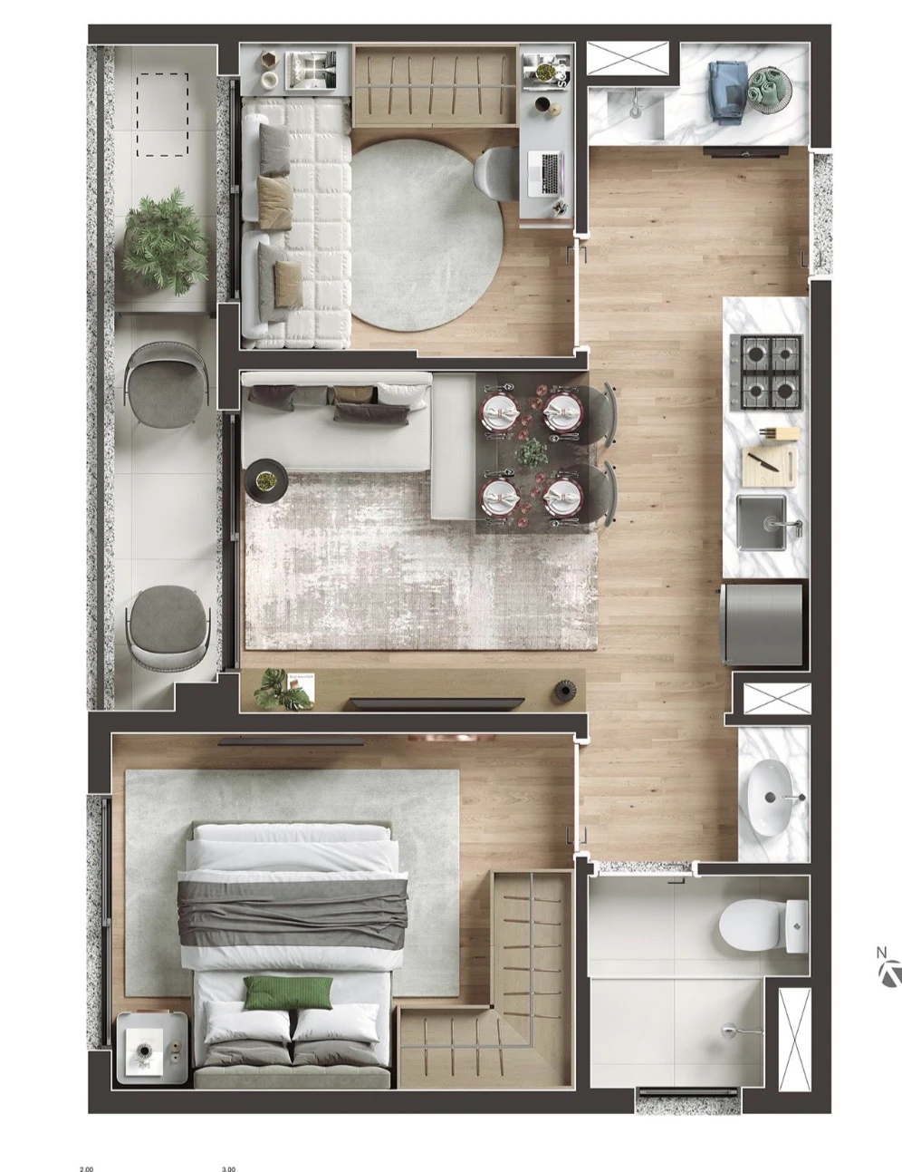 Apartamento pronto pra morar 2 dormitórios sem vaga de garagem 