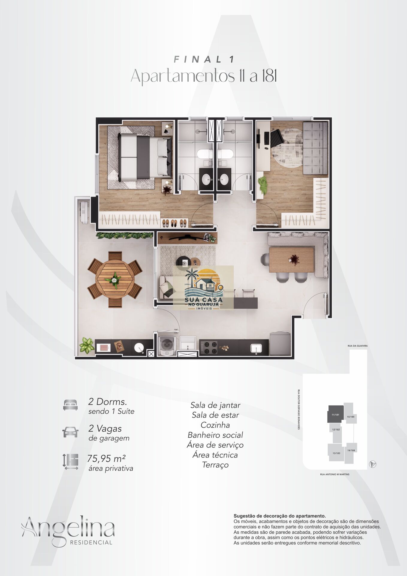 residencial angelina - Apartamento em construção venda 2 dormitorios 1 suite 76 m2   praia das asturias guaruja