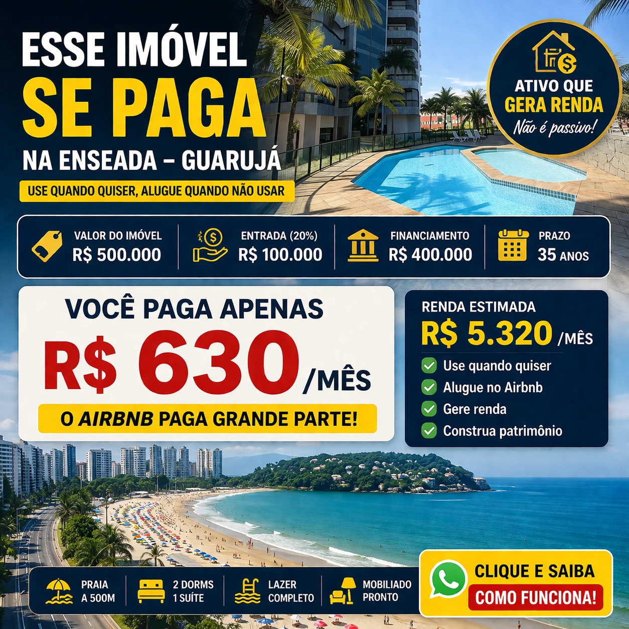 Vale a Pena Investir em Airbnb no Guarujá? Descubra Quanto um Imóvel Pode Render no Litoral