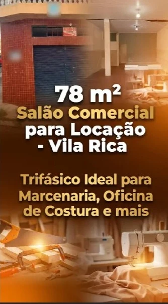 salao comercial para locação na vila rica zona leste sp
