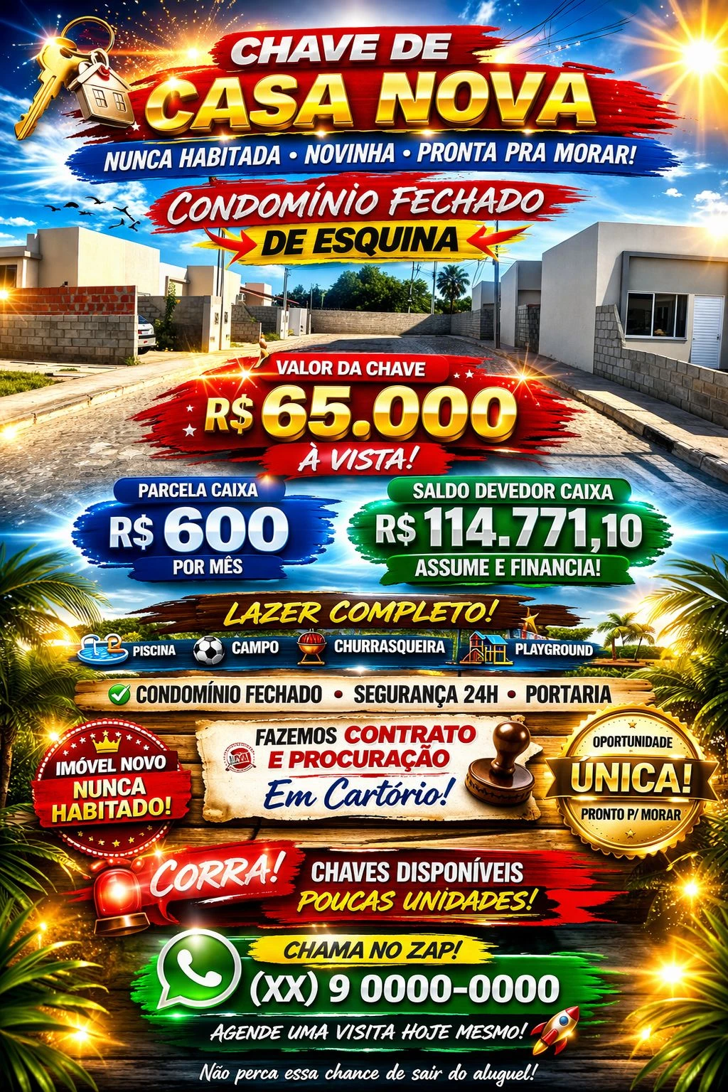 CHAVE DE CASA SANTA MARIA NAO PRECISA TER NOME LIMPO SEM CONSULTA SPC E SERASA