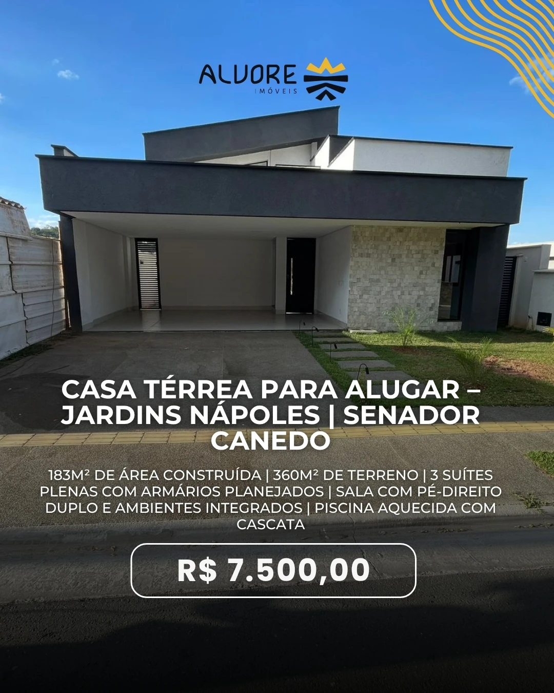 Casa Térrea para Alugar – Jardins Nápoles | Senador Canedo