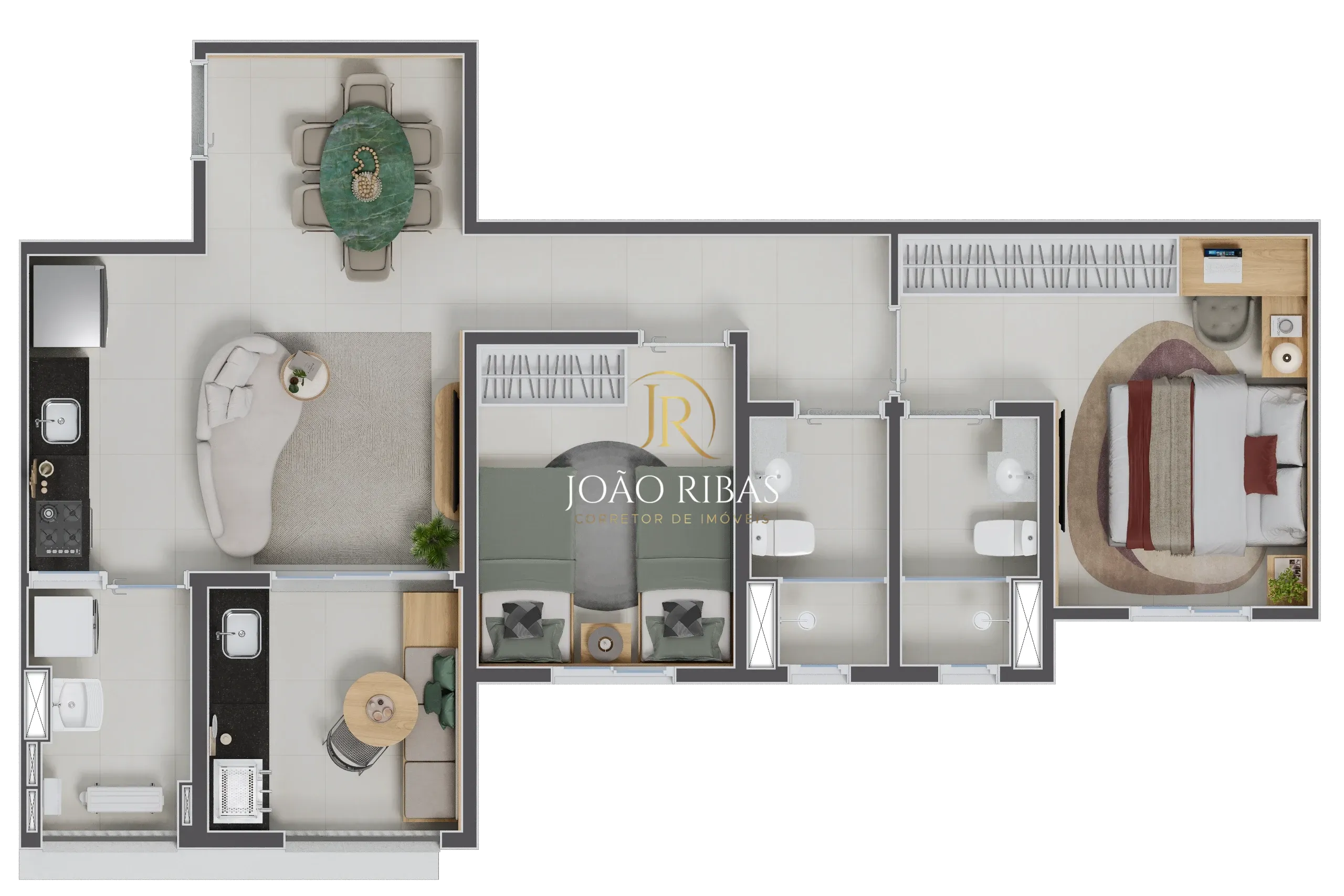 Apartamento 2 quartos  com suíte e vaga de garagem