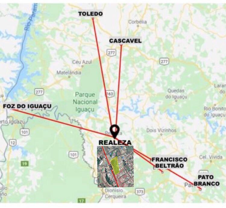 WBarroso Imóveis Apresenta - Excelente terreno com 21558,40 m², localizado no centro da cidade de Realeza - Paraná, é ideal para loteamento.