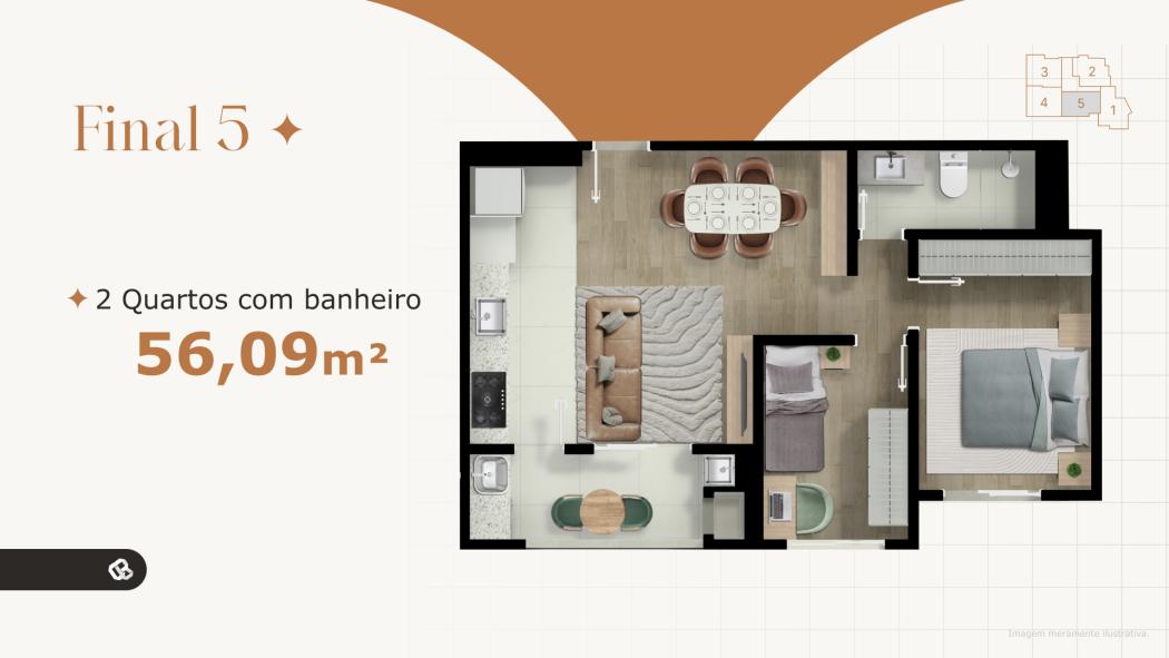 Lançamento Região Norte I 2 quartos com suíte I 56m²