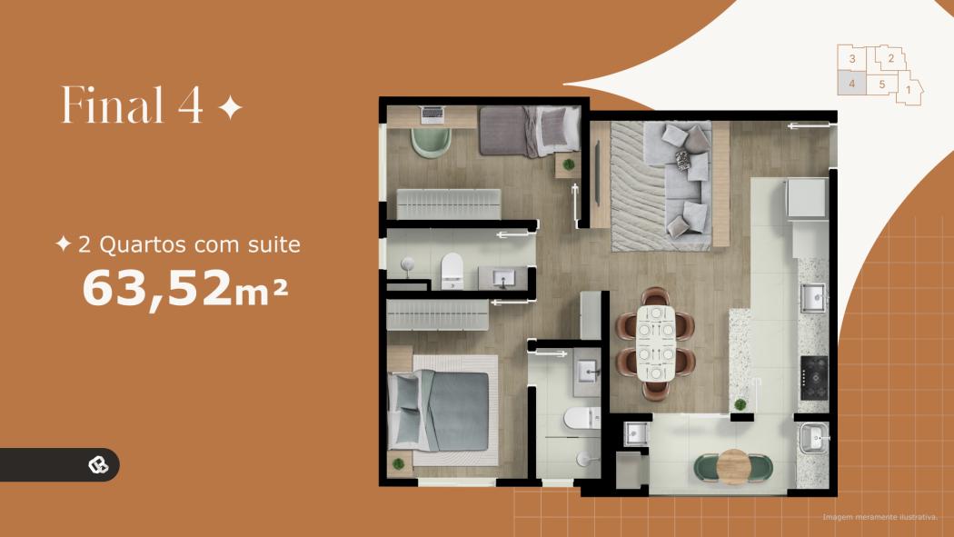 Lançamento Região Norte I 2 quartos com suíte I 64m²