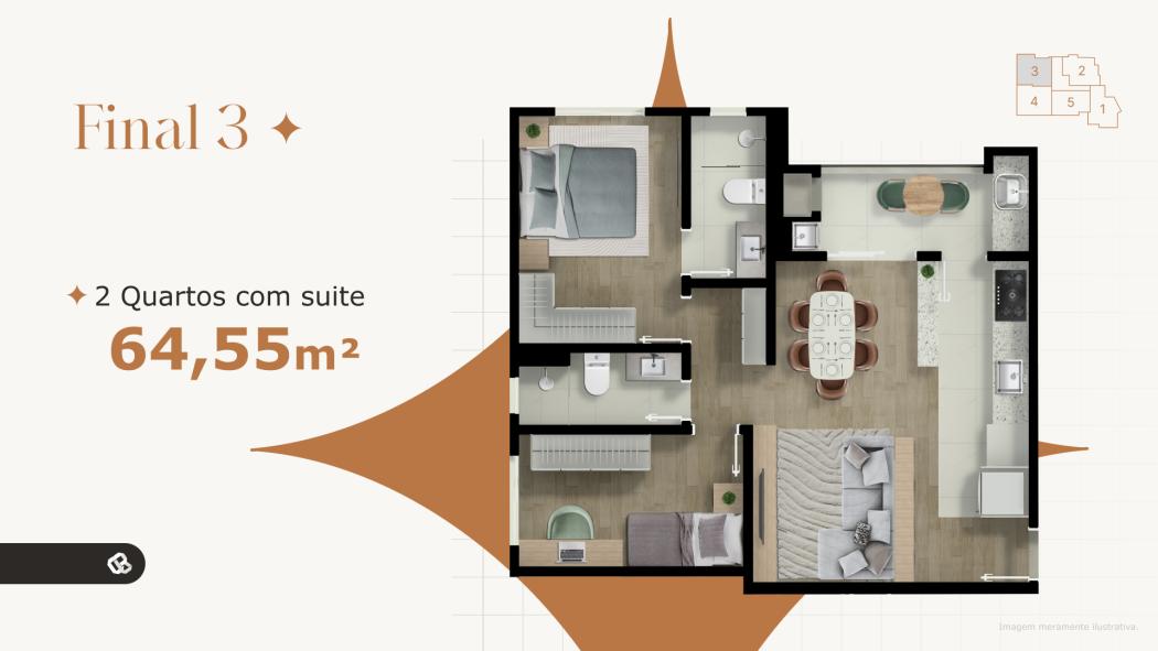 Lançamento Região Norte I 2 quartos com suíte I 64m²