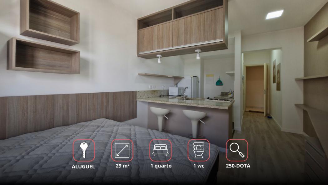 STUDIO MOBILIADO ANDAR ALTO BIGORRILHO