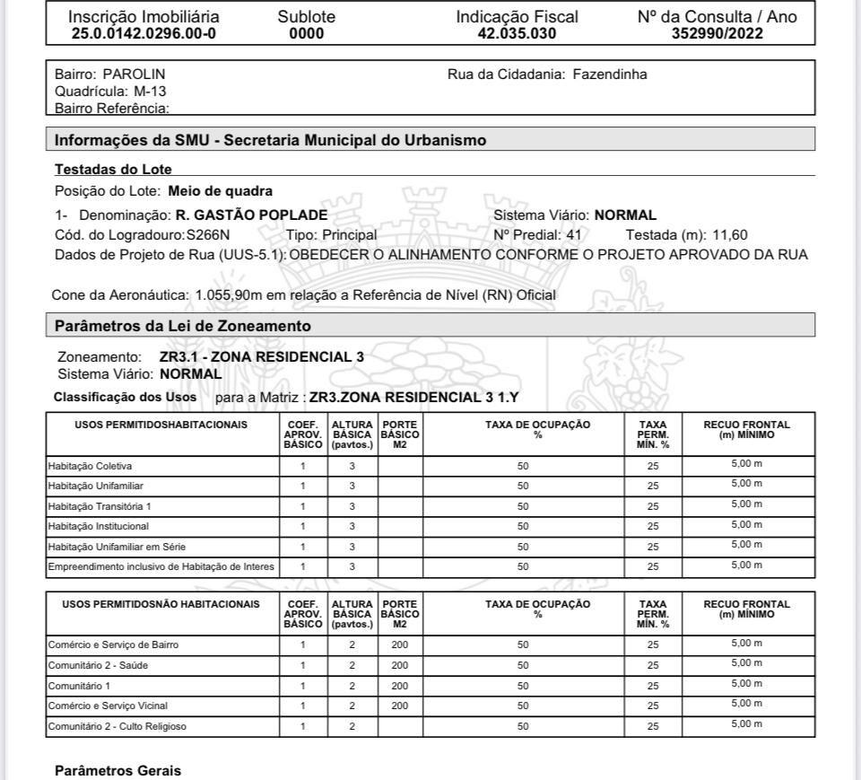 Terreno à venda, 417 m² por R$ 425.000,00 - Rebouças - Curitiba/PR