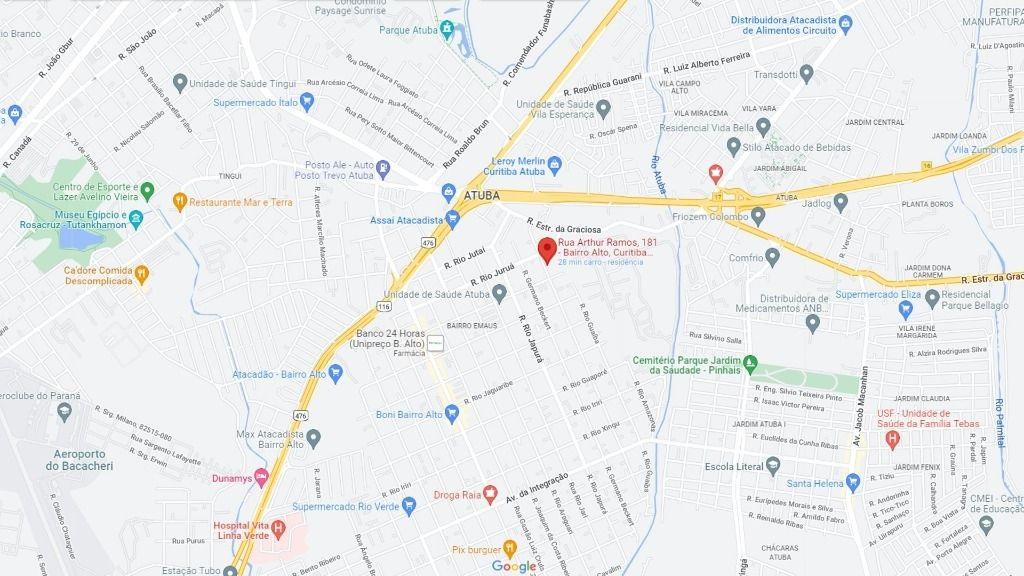 Três terrenos disponíveis para venda na Rua Arthur Ramos no Bairro Alto em Curitiba/PR