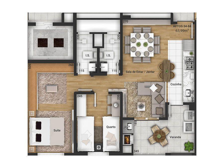Apartamento com 2 dormitórios à venda, 72 m² por R$ 553.006,94 - Tingui - Curitiba/PR