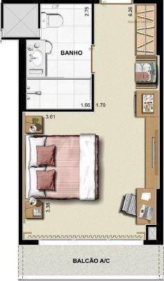 Apartamento com 1 quarto para venda, 24 m² por R$ 330.000 - Cabral - Curitiba/PR