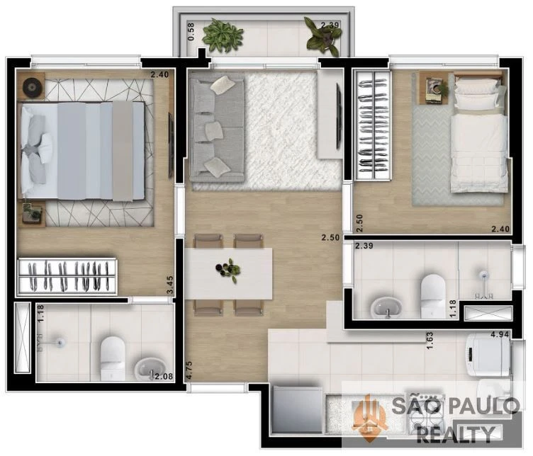 Apartamento 2 dormitórios 41 a 44m² com varanda e suíte opcional - lazer completo - pronto para morar na Freguesia do Ó SP - 200m da estação do metrô
