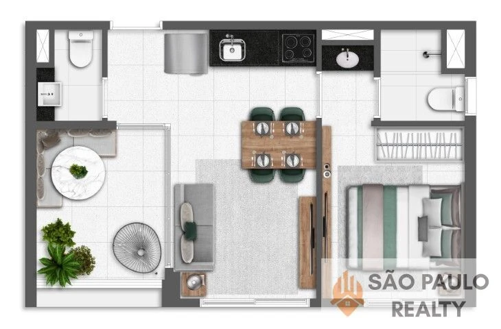 Apartamento 29 e 35m² 1 dormitório em Pinheiros - Pronto para Morar a 3 min do Metrô Sumaré