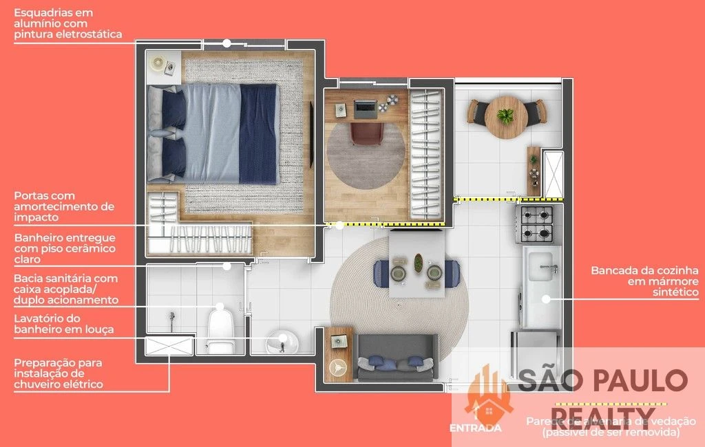 Studios 17m² e 1 dormitório 27 e 28m² com varanda em Itaquera | Próximo ao Metrô Corinthians-Itaquera | Entrega em Outubro de 2028