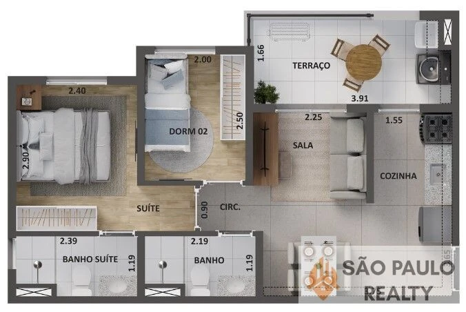 Apartamentos 2 dormitórios 34 a 45m² com terraço, suíte e rooftop na Lapa próximo Estação Lapa e Marginal Tietê - Entrega: Janeiro de 2028