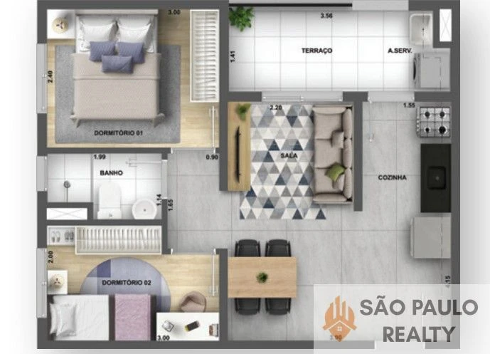 Apartamento 2 dormitórios 34 a 43m² com terraço no Sacomã próximo UNIP Anchieta e Rodovia Anchieta com lazer completo - Entrega: Fevereiro de 2028