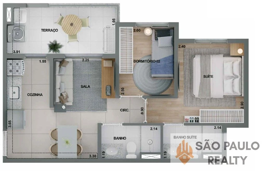 Apartamentos 1 e 2 dormitórios 34 a 42m² com rooftop e lazer completo no Bom Retiro em São Paulo - Entrega: Maio de 2028