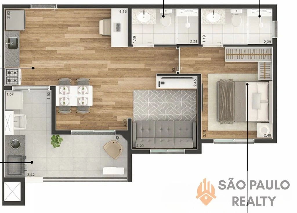 Apartamento 2 dormitórios com terraço 37 a 49 m², lazer completo e 5 min da futura Estação Itaberaba - Freguesia do Ó - Entrega: Agosto de 2028