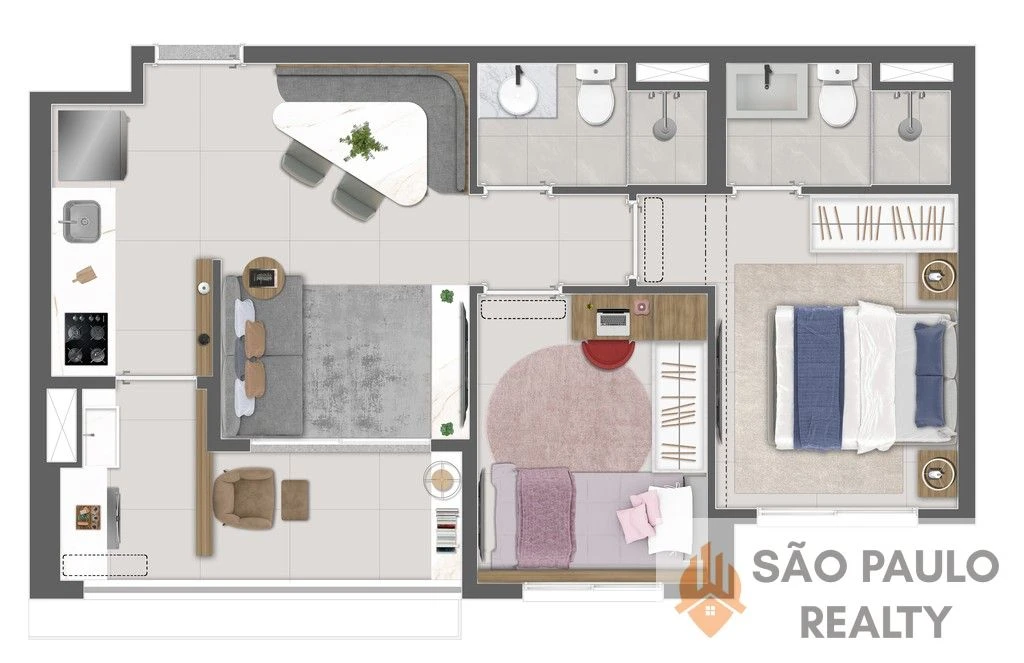 Apartamento 2 dormitórios com suíte, terraço e vaga no Tatuapé a 1 min do Metrô Carrão - 48 a 49m² - Lazer completo I Entrega: Novembro de 2027