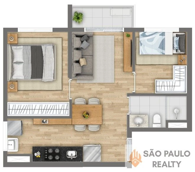 Apartamento 1 e 2 dormitórios com varanda de 27 a 39m² no Campo Belo, perto do metrô, com lazer completo - PRONTO PARA MORAR!!!