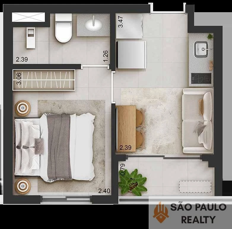 Apartamento 1 dormitório 24-25 m² em Higienópolis com lazer completo - excelente para morar ou investir