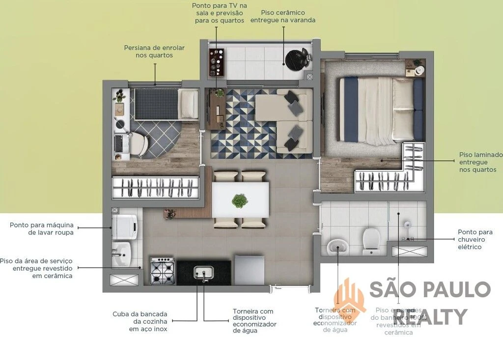 Apartamento 1 e 2 dormitórios na Mooca, plantas de 24m² a 36m², lazer completo e localização estratégica próximo a metrô e trem.