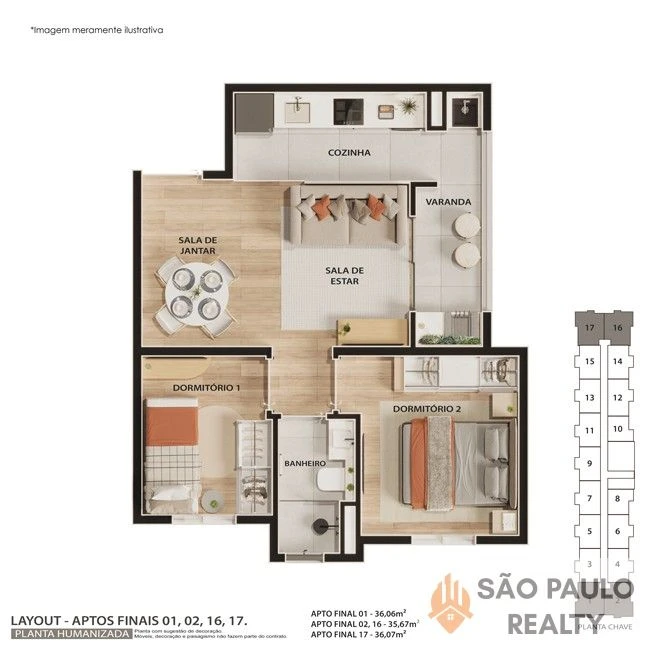 Apartamentos 1 e 2 dormitórios de 27 a 40m² com varanda, lazer completo e documentação grátis em Itaquera - Jardins de Leiria