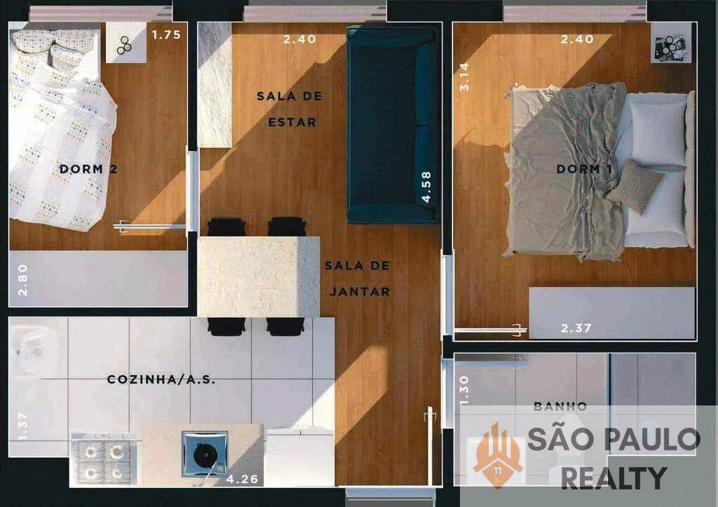 Apartamentos de 34 a 52m², 2 dorms, 1 suíte, com ou sem vaga, lazer completo, ao lado do Metrô, PRONTO PARA MORAR