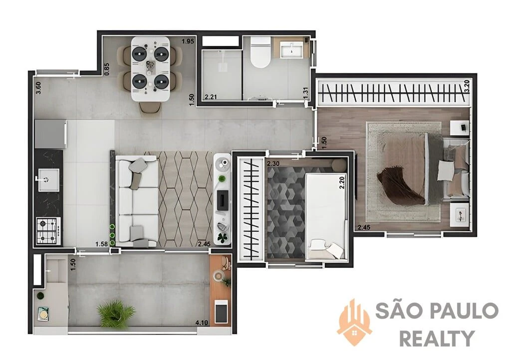 Apartamento 2 dormitórios 38 e 40m² com varanda grill na Zona Sul | Griffe Club Vila Real | Próx. Capão Redondo - Entrega: Fevereiro de 2027.
