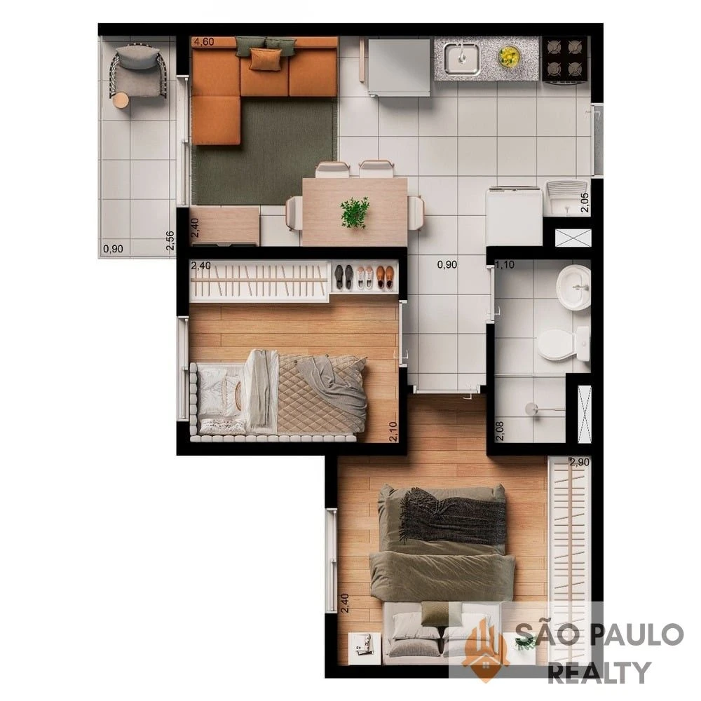 Apartamento 2 Dormitórios com Varanda 34 a 37m² ao Lado do Metrô Santos-Imigrantes | Lazer de Clube | Alto do Ipiranga - Entrega: Dezembro de 2026