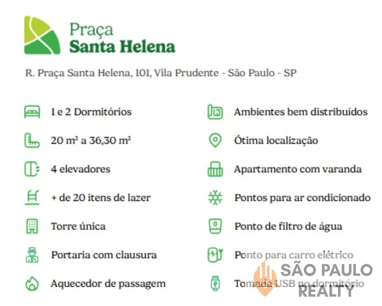 Studios e Aptos 1 e 2 dorms de 20 a 36m² | Varanda | 3 min do Metrô Vila Prudente | Lazer Clube | Entrega: Junho de 2028