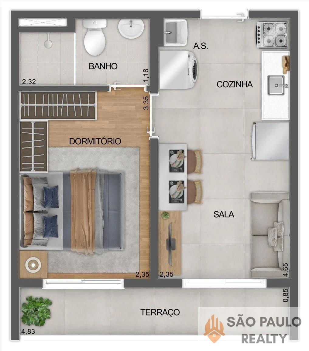 Apartamento - 1 dormitório - 29,42m2 - Lazer Completo - Excelente Localização | Entrega: Dezembro de 2025.