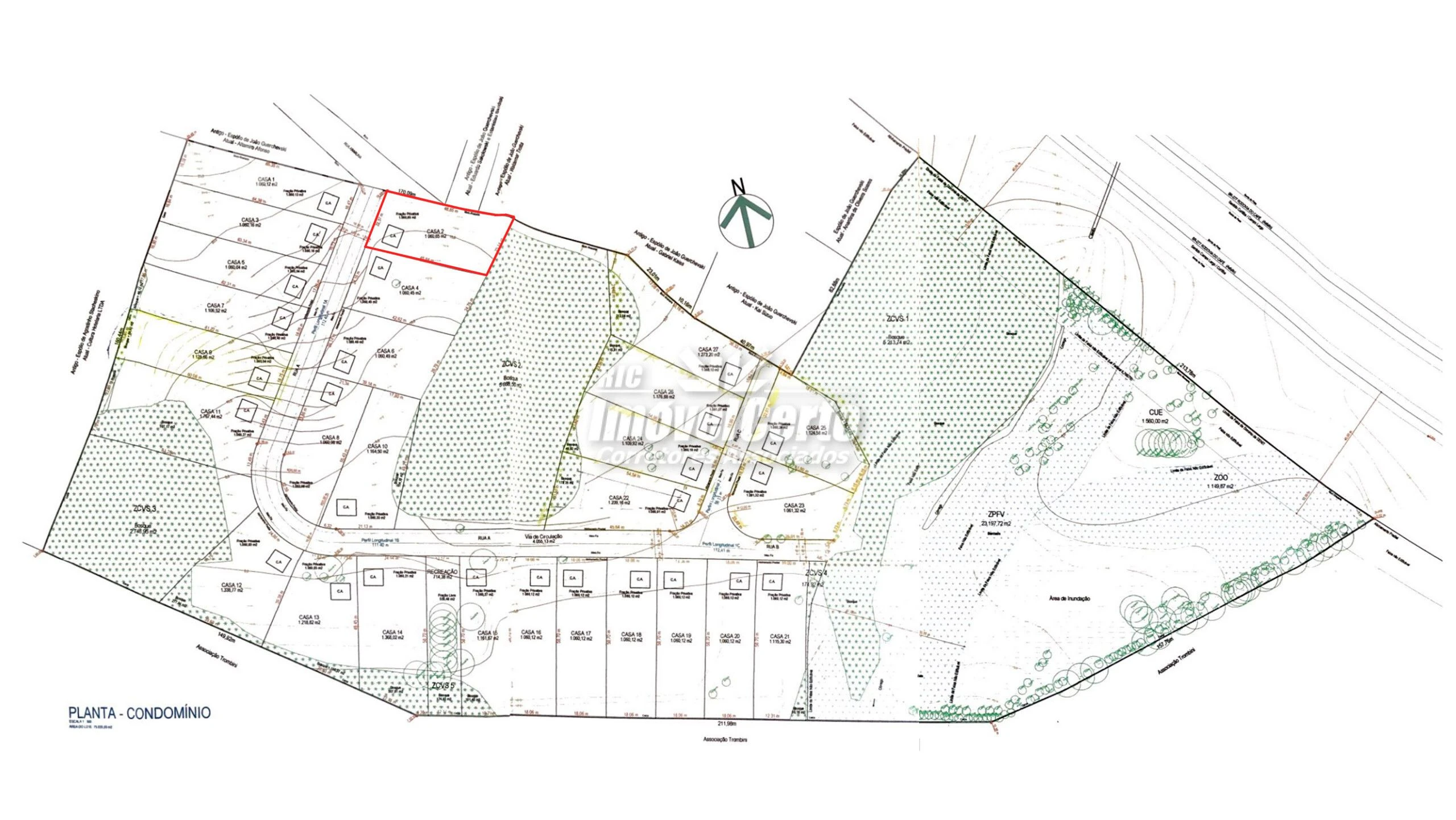 Terreno de 1060 m² em condomínio fechado para chác
