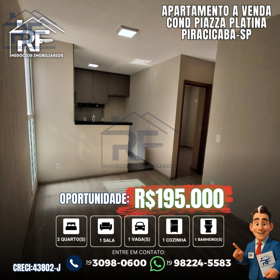 APARTAMENTO À VENDA – COND. PIAZZA PLATINA - PIRACICABA/SP