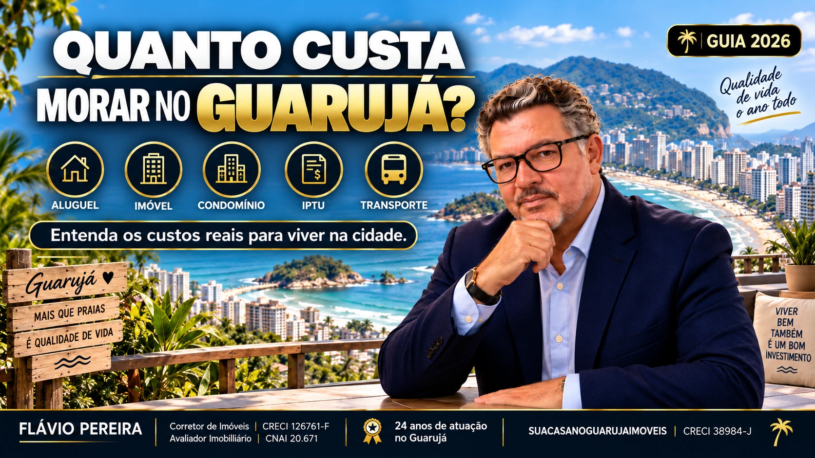 Quanto Custa Morar no Guarujá em 2026? Guia Real de Custos