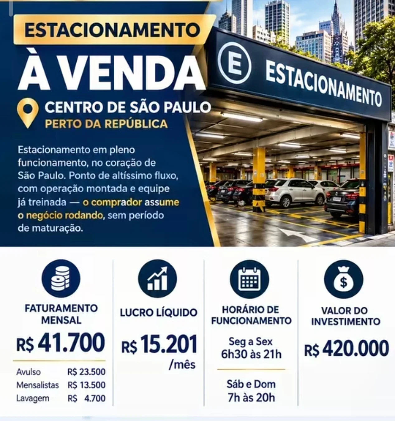 ESTACIONAMENTO A VENDA EM SÃO PAULO