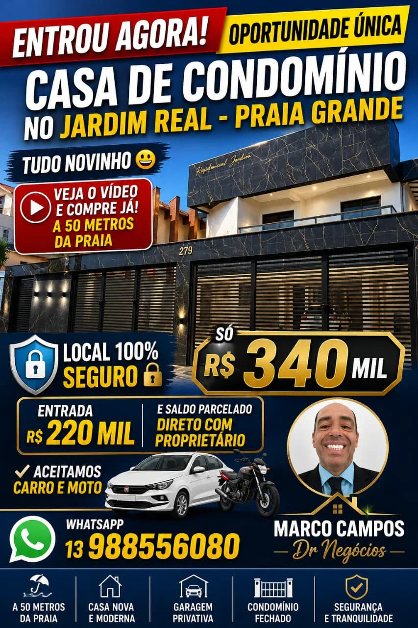 CASA DE CONDOMÍNIO A VENDA NA PRAIA GRANDE