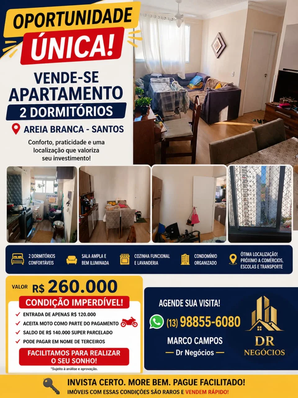VENDE-SE APARTAMENTO 2  DORMITÓRIOS 