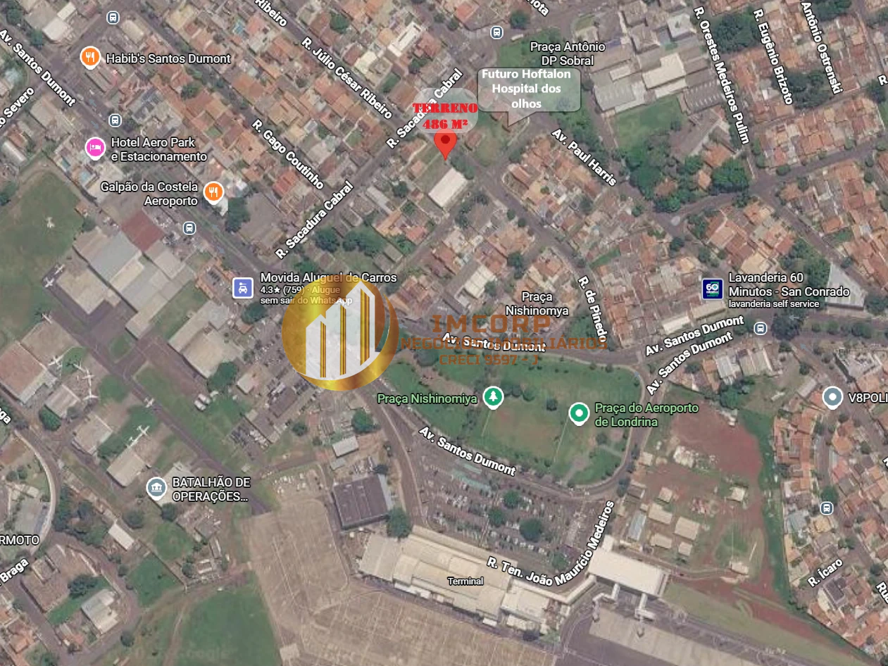 Terreno 486 m² próximo ao aeroporto em frente ao Hoftalon