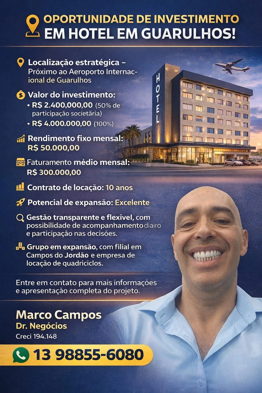 HOTEL EM GUARULHOS  A VENDA 