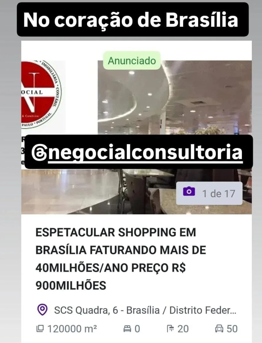 SHOPPING EM BRASÍLIA A VENDA 