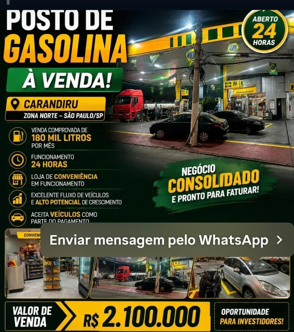 POSTO DE GASOLINA A VENDA