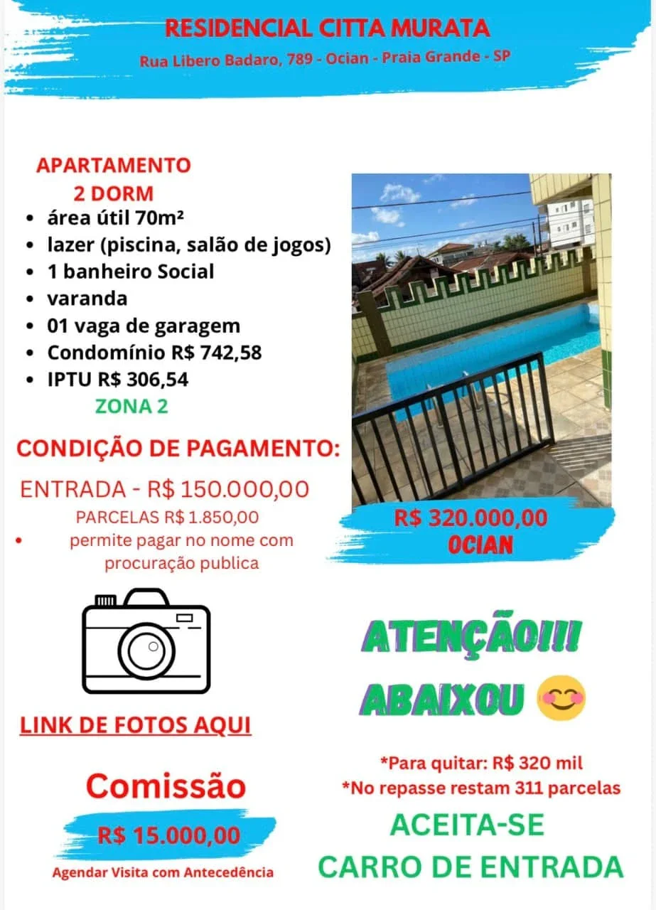 APARTAMENTO À VENDA NA PRAIA GRANDE