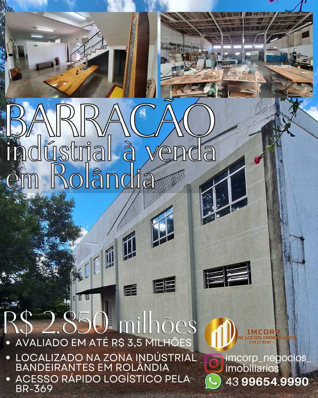 Barracão Industrial 1500m² em Rolândia