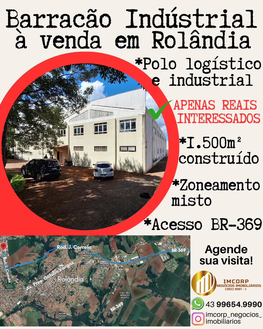Barracão Industrial 1500m² em Rolândia