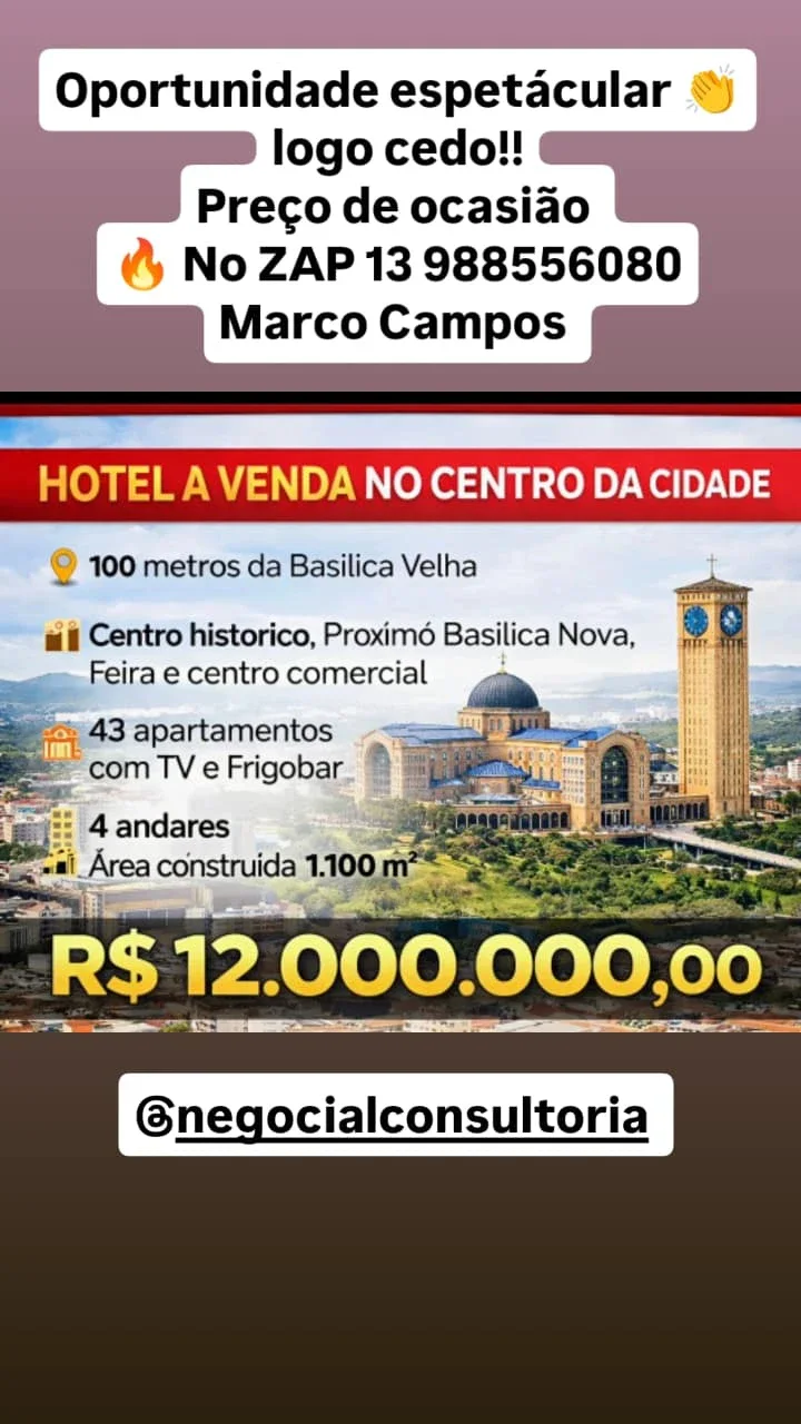 HOTEL À VENDA EM APARECIDA